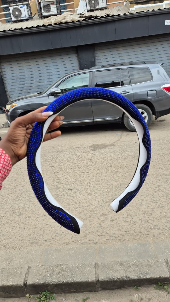 5D Glitter Steering Wheel Cover - Blue view 2