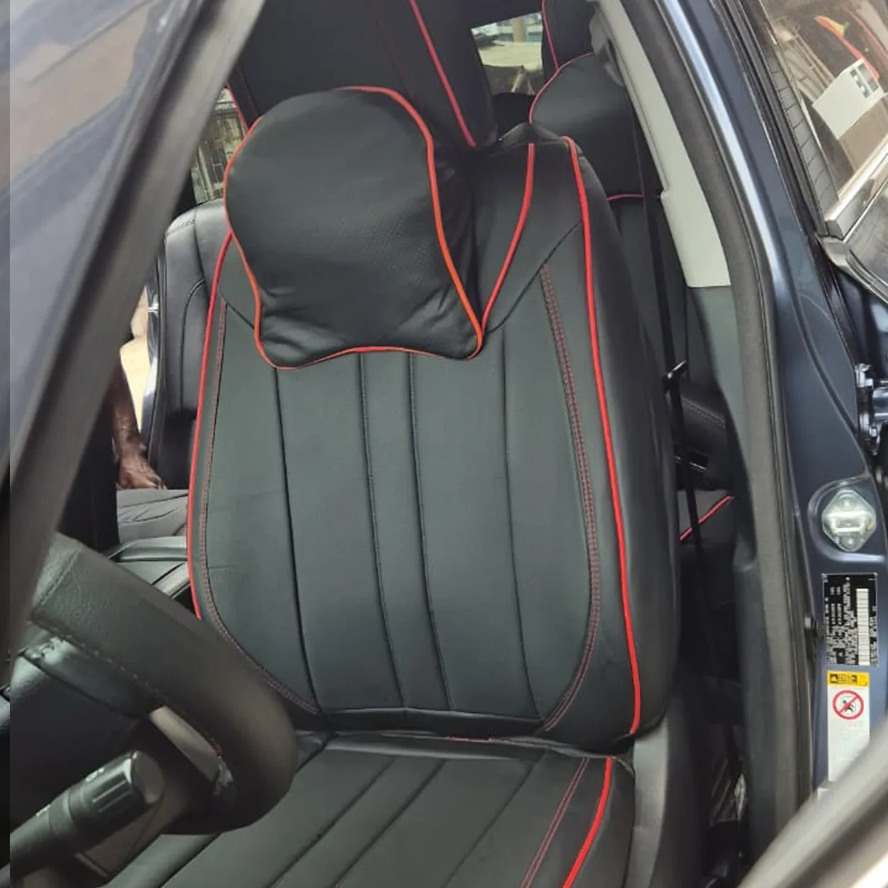 7 Seater SUV/Jeep High Quality Leather Seat Cover - RED AND BLACK
