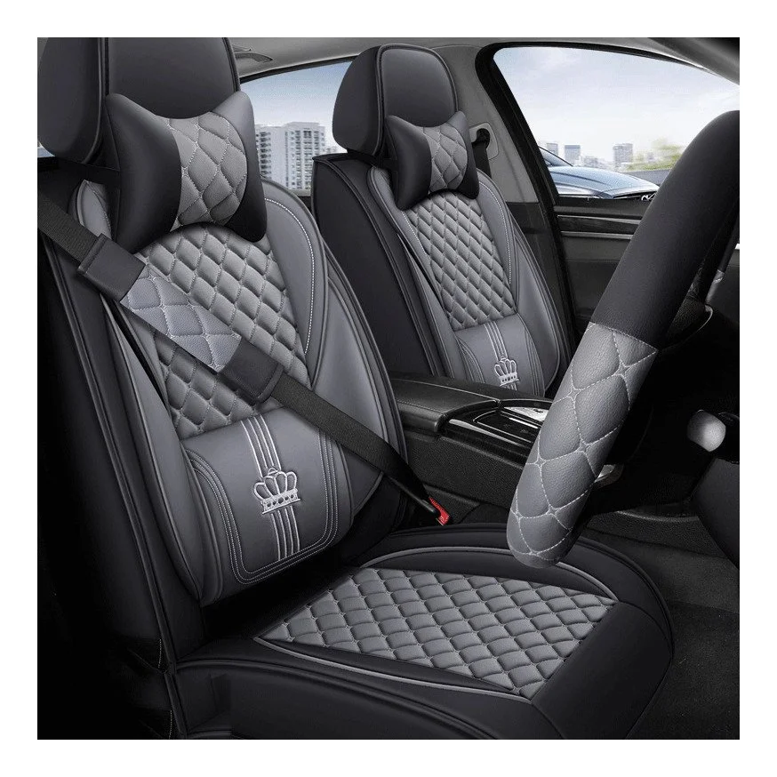 7-Seater Toyota Highlander Seat Covers - Grey/Ash & Black
