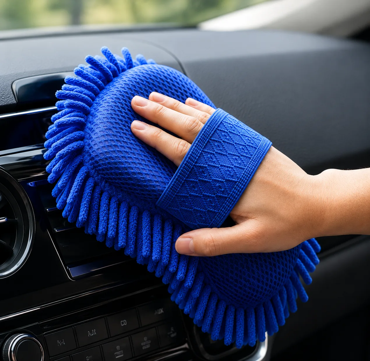 Big Microfibre Car Wash Sponge - Blue & Red