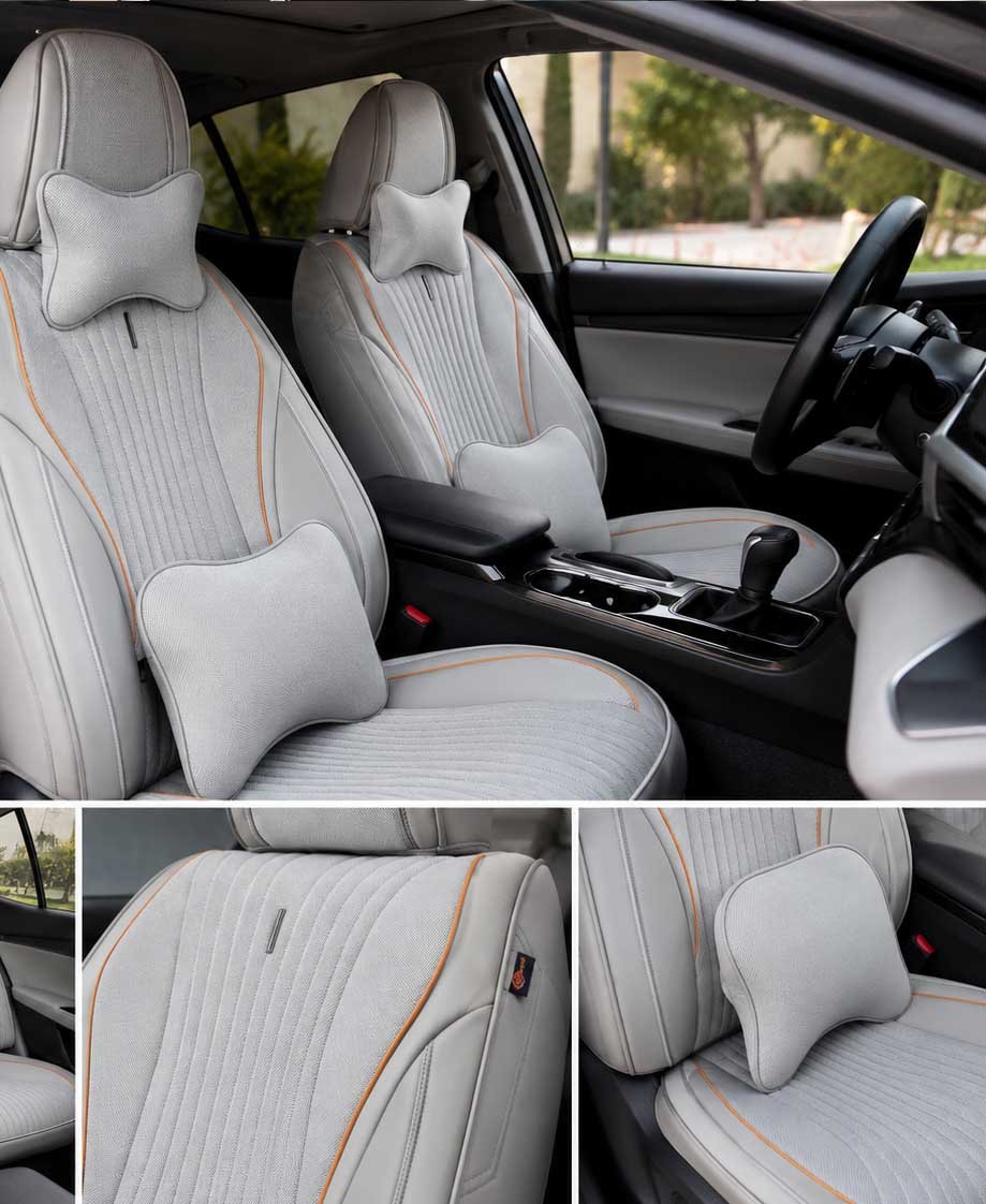 Pure Leather Ash Grey Car Seat Cover