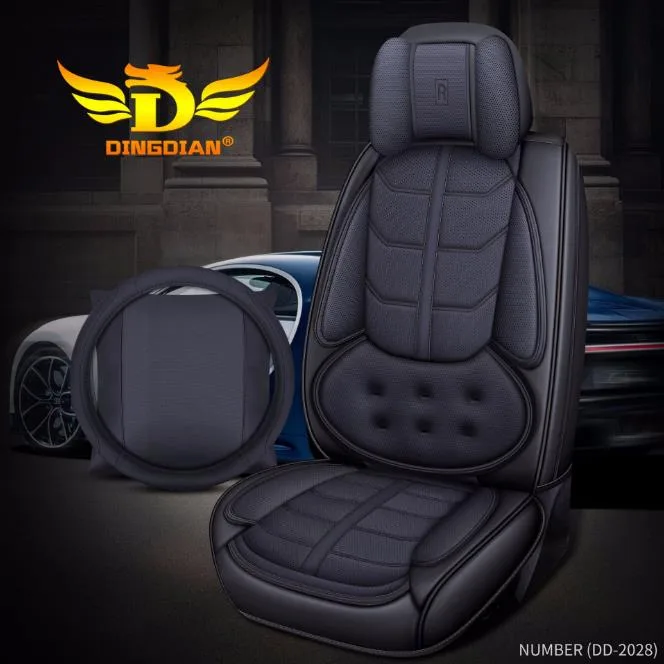 R-Power All Black Leather Car Seat Cover