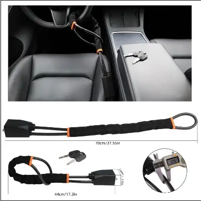 Steering Wheel Lock Seat Belt Anti-Theft Device view 2
