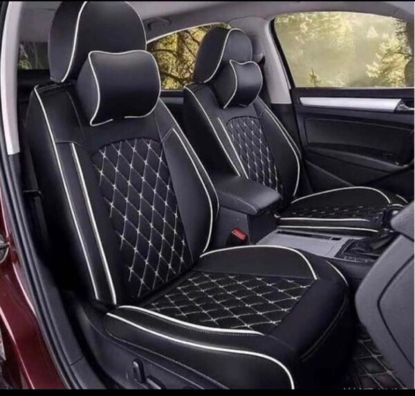 Draft Car seat cover in tiny white and more black colour