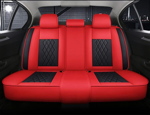 Universal Pure Leather Tmax Red and Black Car Seat Cover