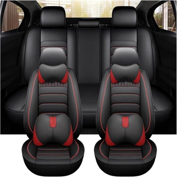 Design Pure Leather Red & Black Seat Cover