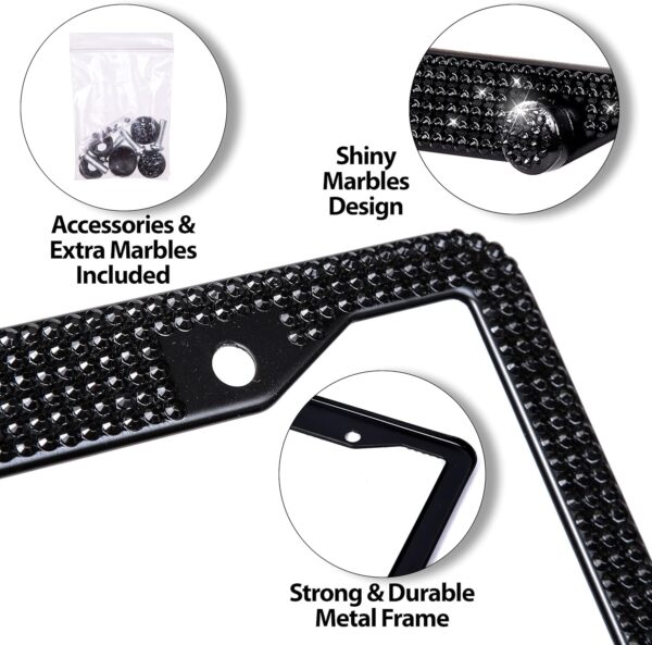 Carfanzy Shiny Bling Rhinestone License Plate Cover Frame