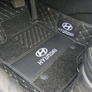 Hyundai Sonata Custom Fit Double Layer Leather Floor Mats Diamond Stitch 1