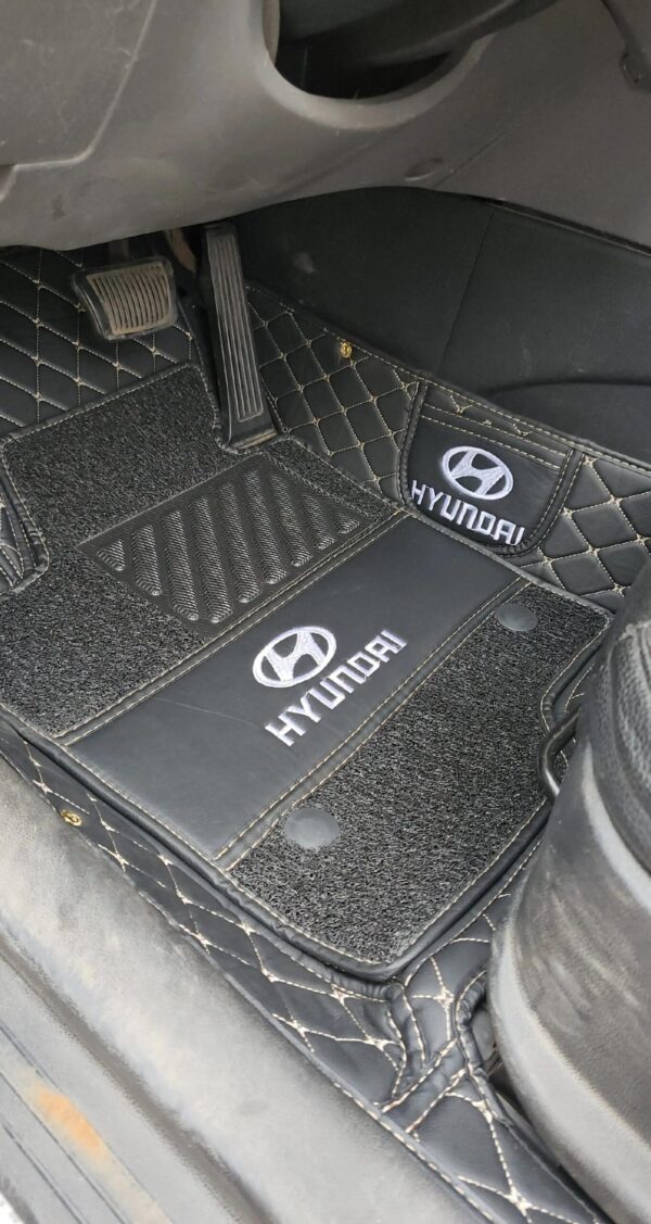 Hyundai Sonata Custom Fit Double Layer Leather Floor Mats Diamond Stitch 1